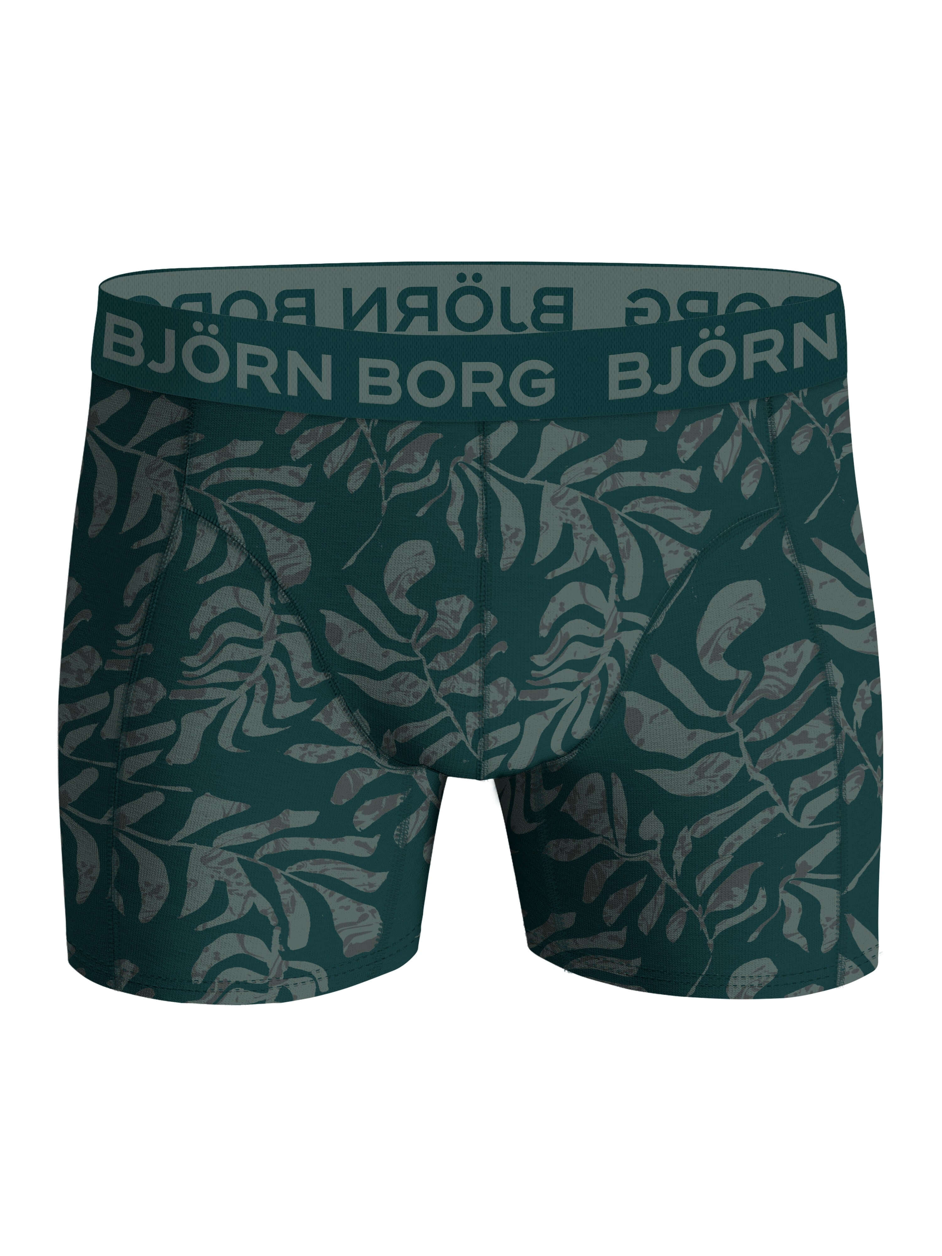 Björn Borg 3-Pack Cotton Stretch Boxers – Black / Green Print / Pink