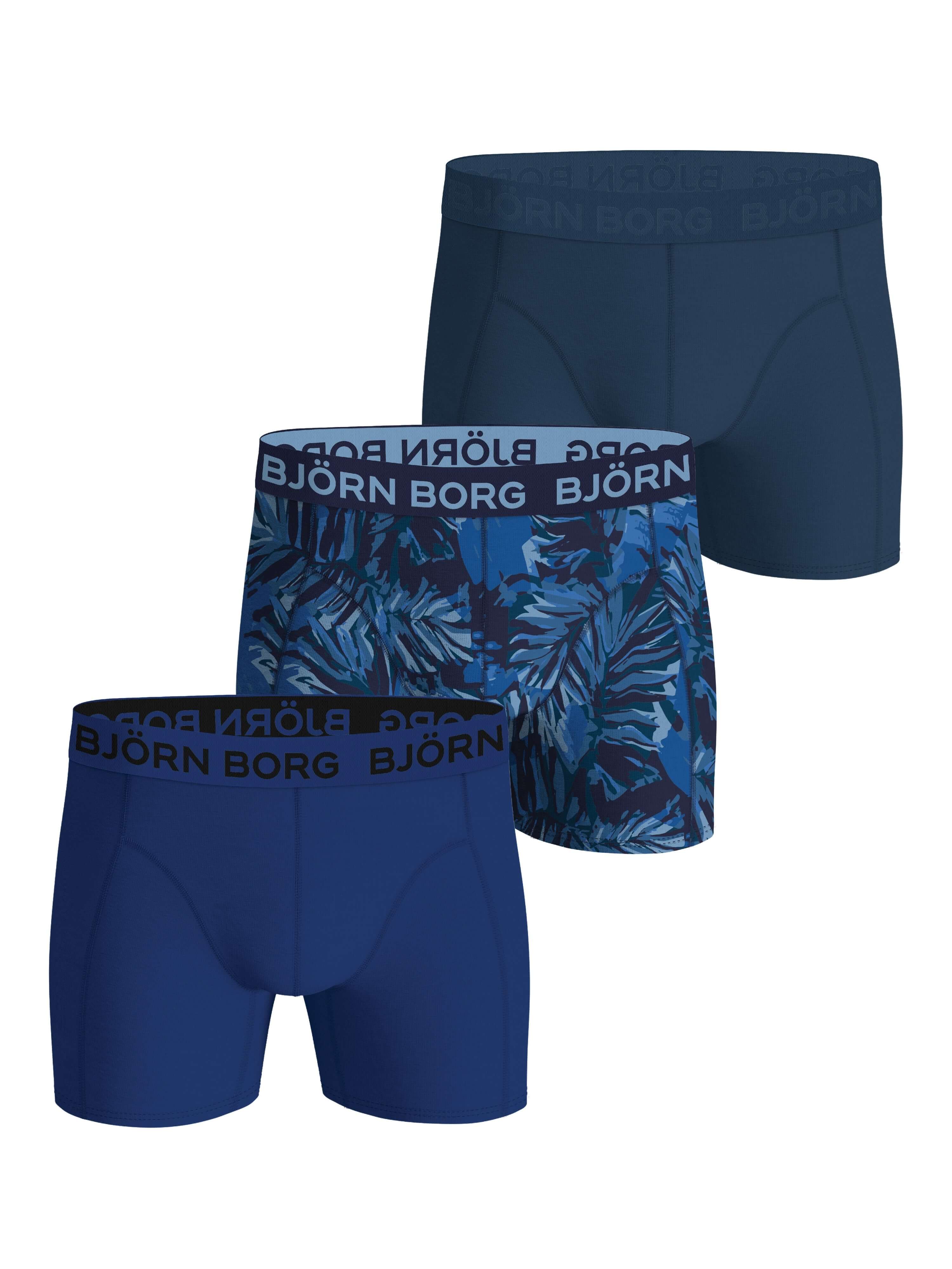 Björn Borg Men’s 3-Pack Cotton Stretch Boxers – Blue, Print