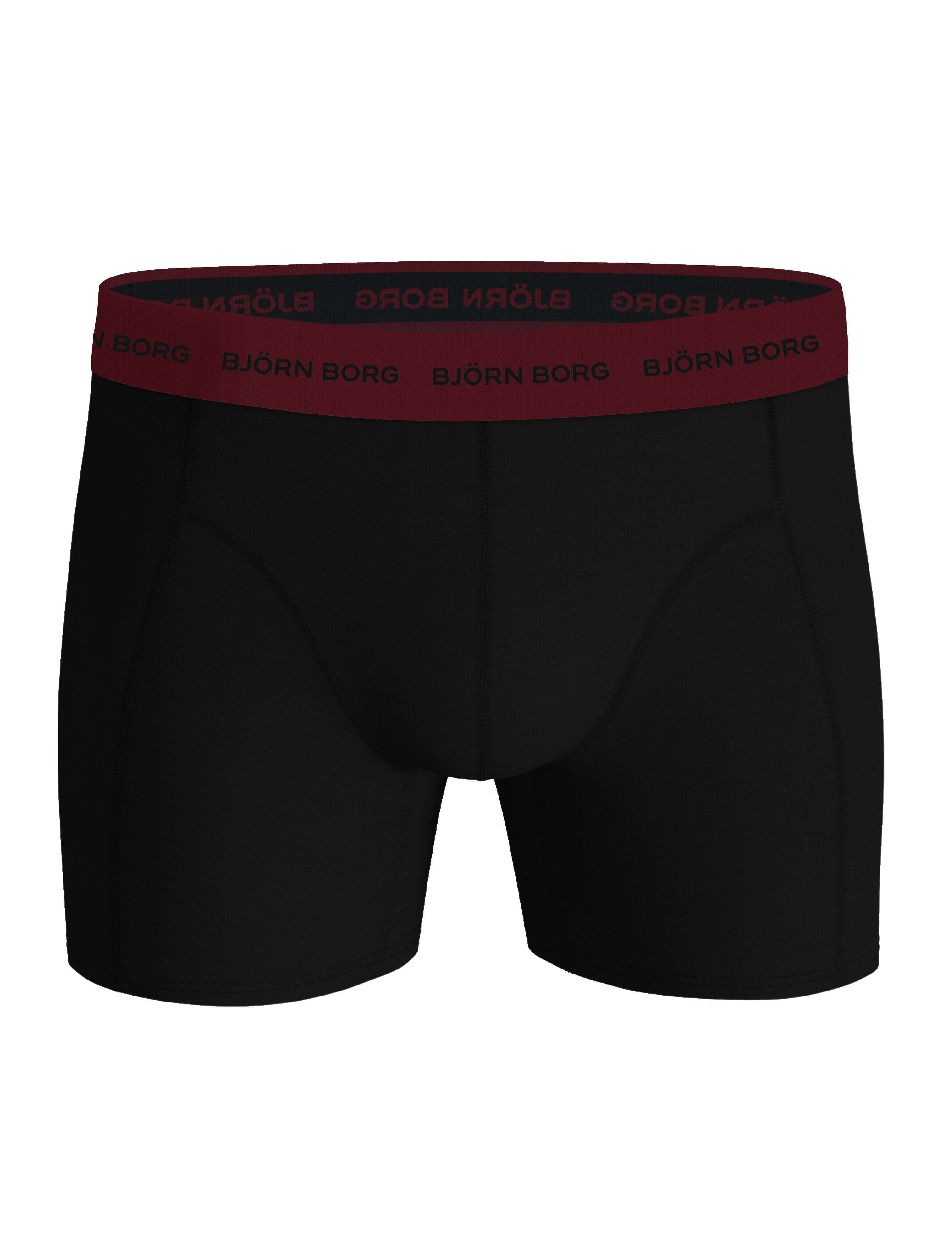 Björn Borg Men’s 3-Pack Cotton Stretch Boxers – Black, Blue, Burgundy Print