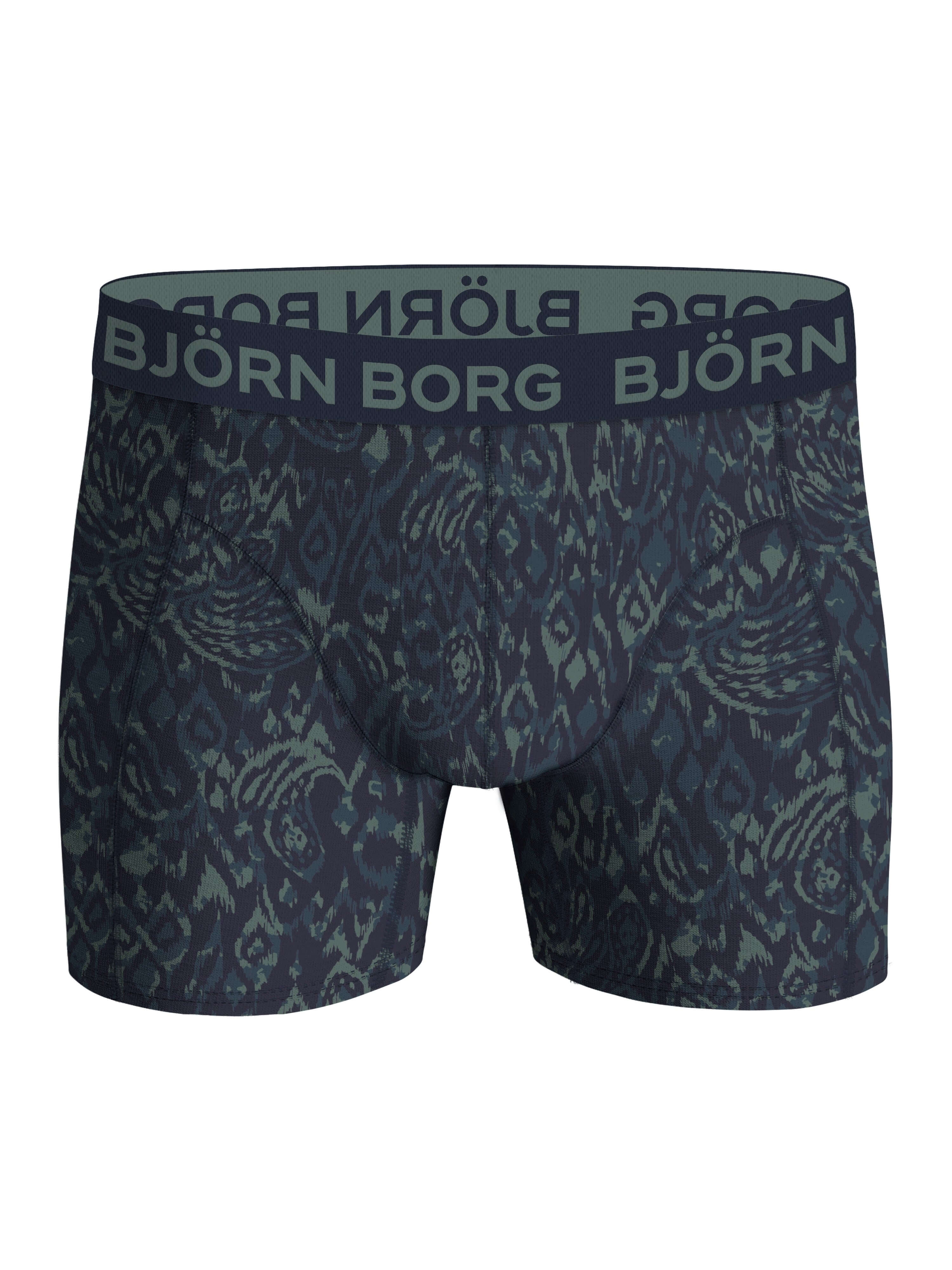 Björn Borg 5 Pack Cotton Stretch Boxers - Black, Blue, Green, Print