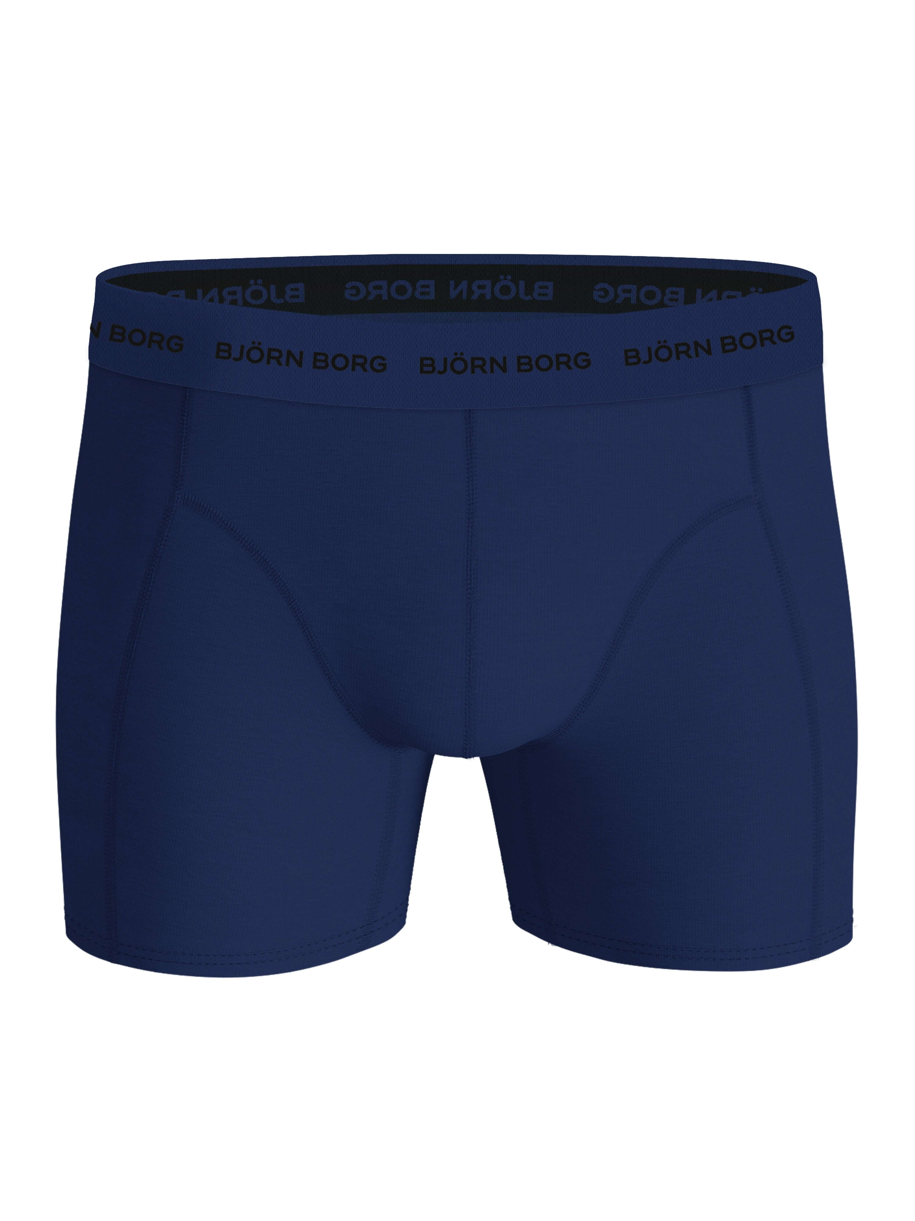 Björn Borg 5 Pack Cotton Stretch Boxers - Blue, Print, Navy Blue