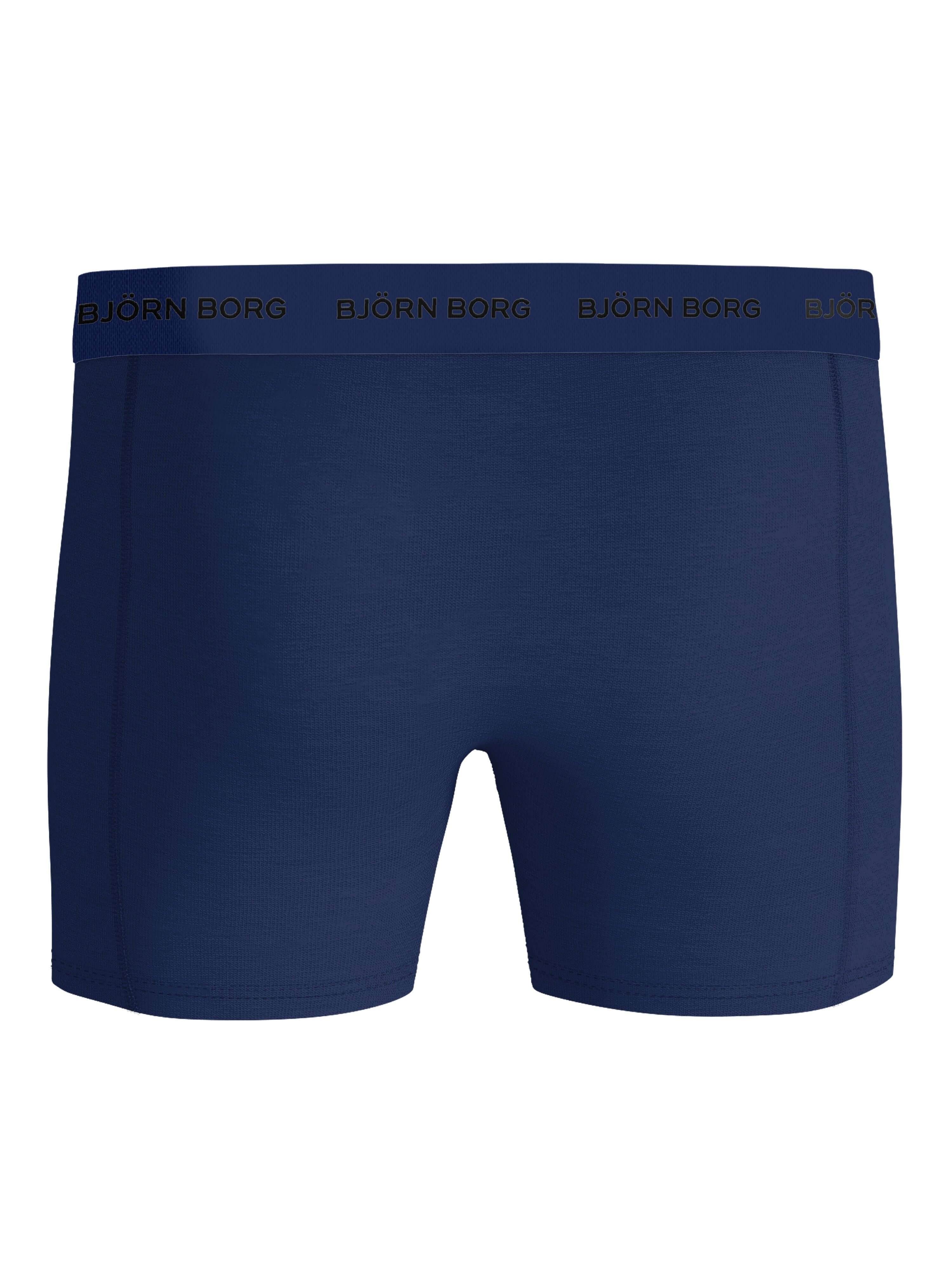 Björn Borg 5 Pack Cotton Stretch Boxers - Blue, Print, Navy Blue
