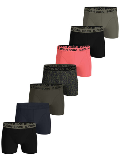Björn Borg 7 Pack Mens Boxer Briefs Cotton Stretch Underwear Multipack