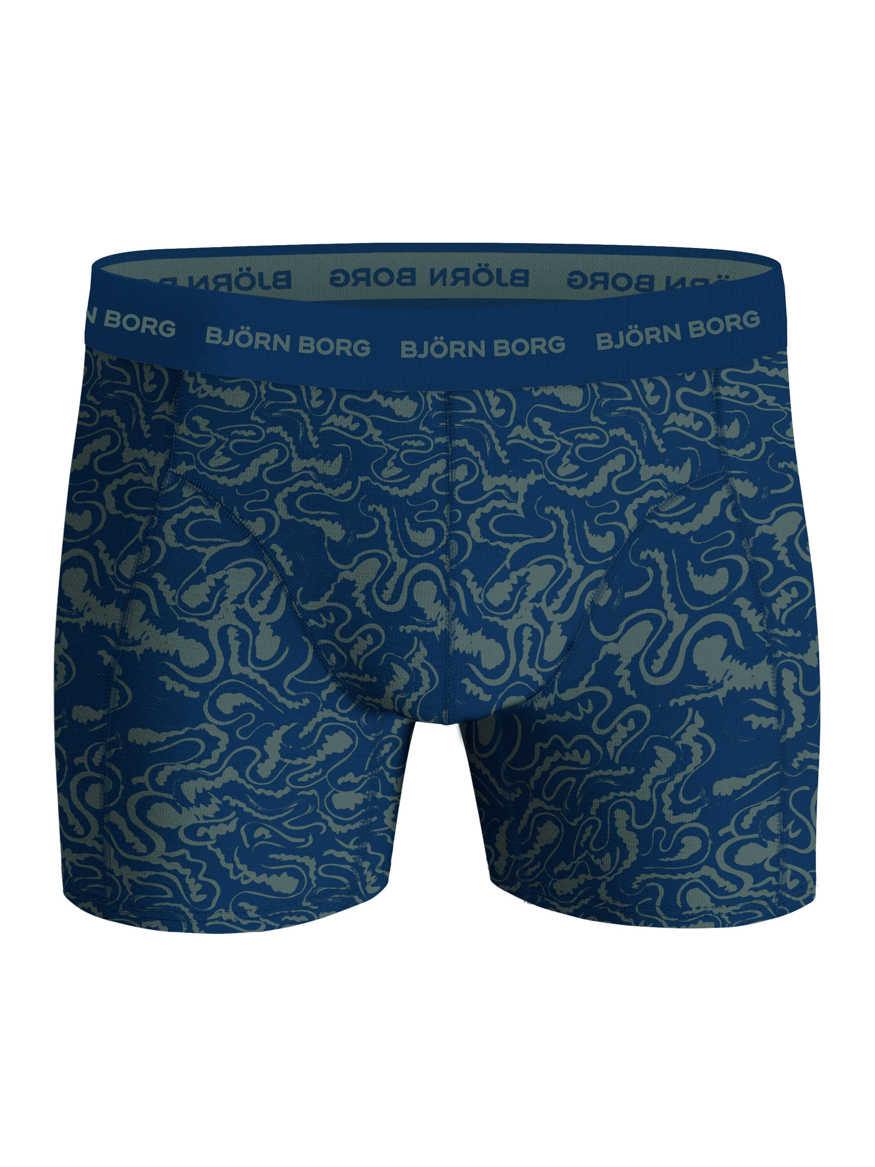 Björn Borg Cotton Stretch Boxers 7 Pack - Blue, Print, Navy Blue