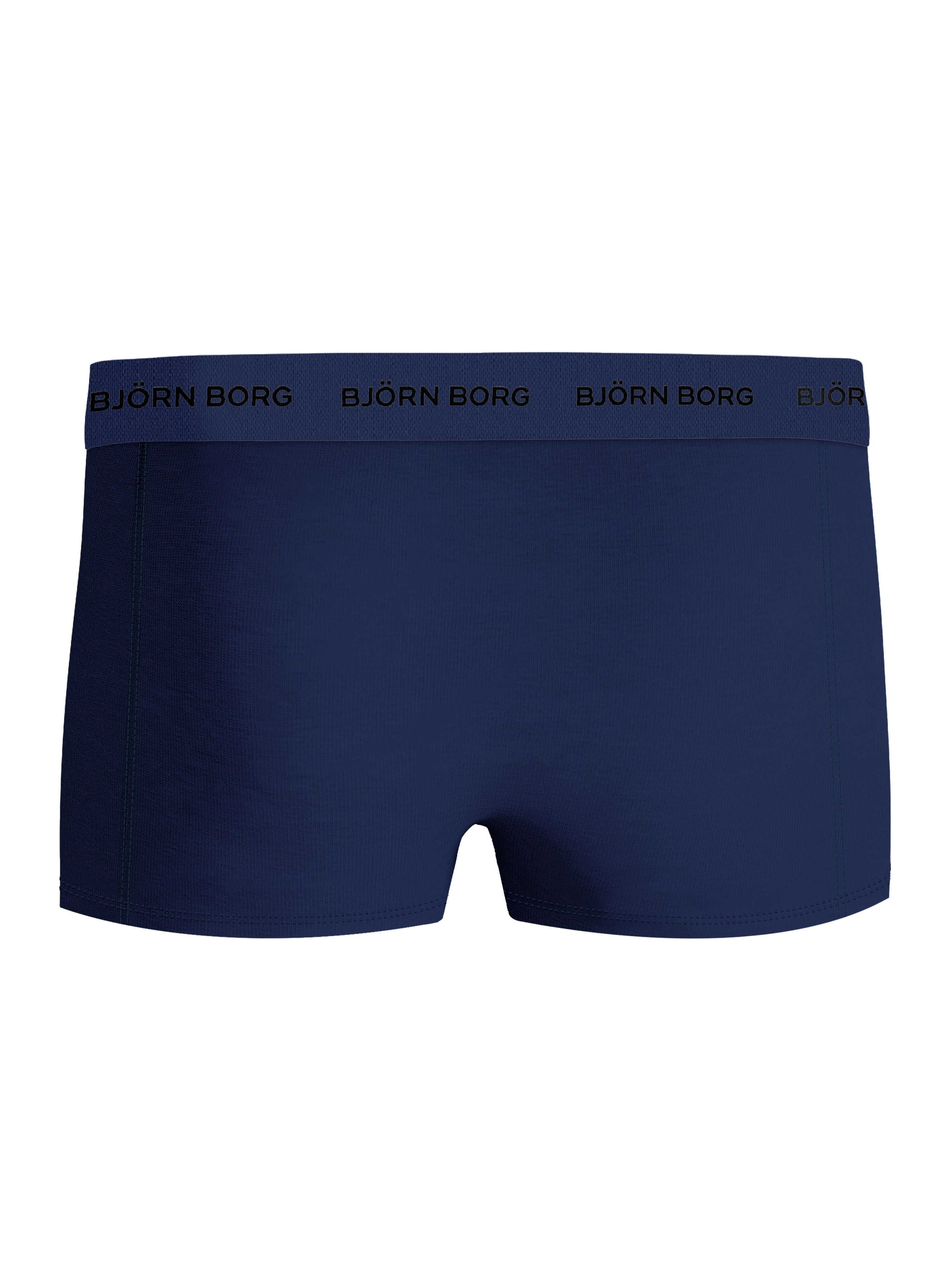 Björn Borg Cotton Stretch Trunks 3-pack - Black, Print, Navy Blue