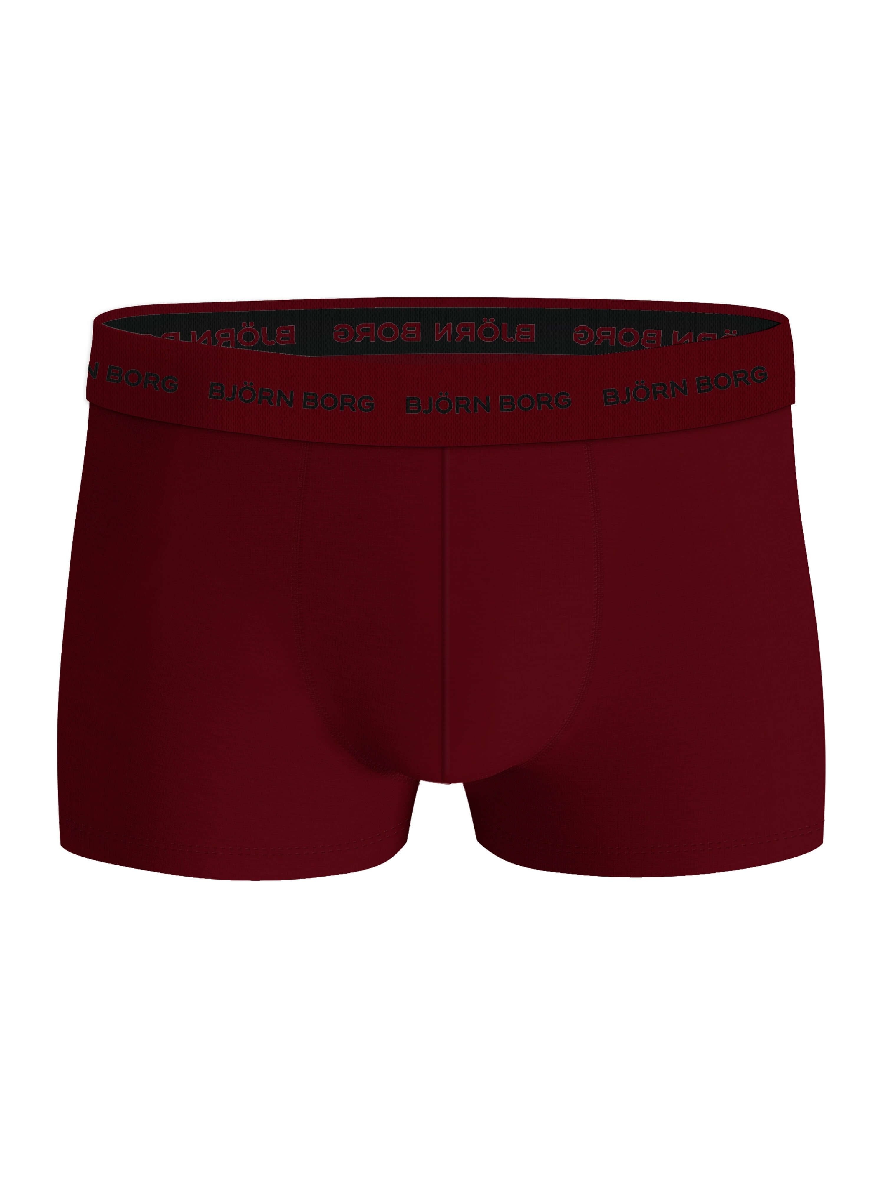 Björn Borg Cotton Stretch Trunks 5-pack - Black, Melange, Green, Print, Red