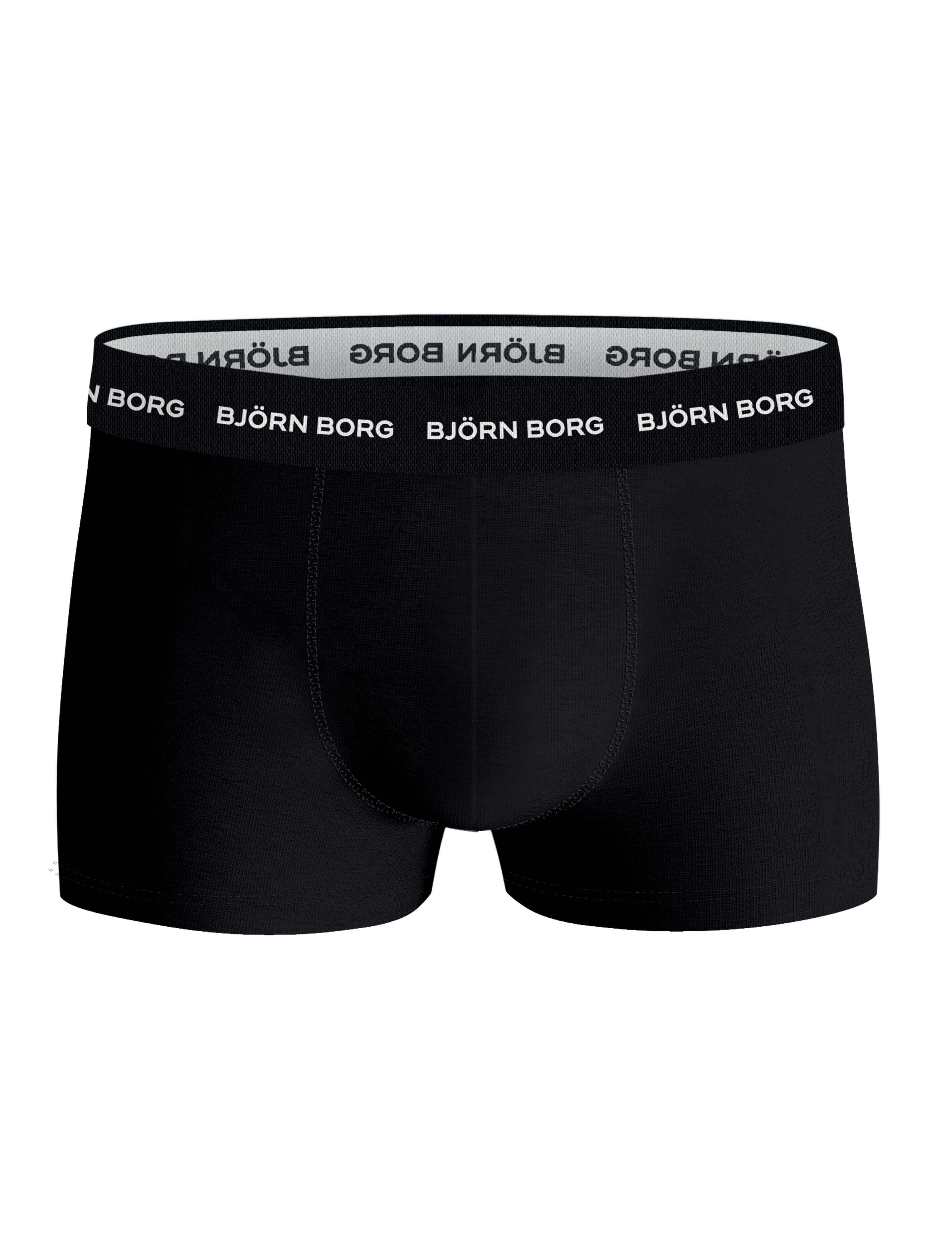 Björn Borg Cotton Stretch Trunks 5-pack - Black, Melange, Green, Print, Red