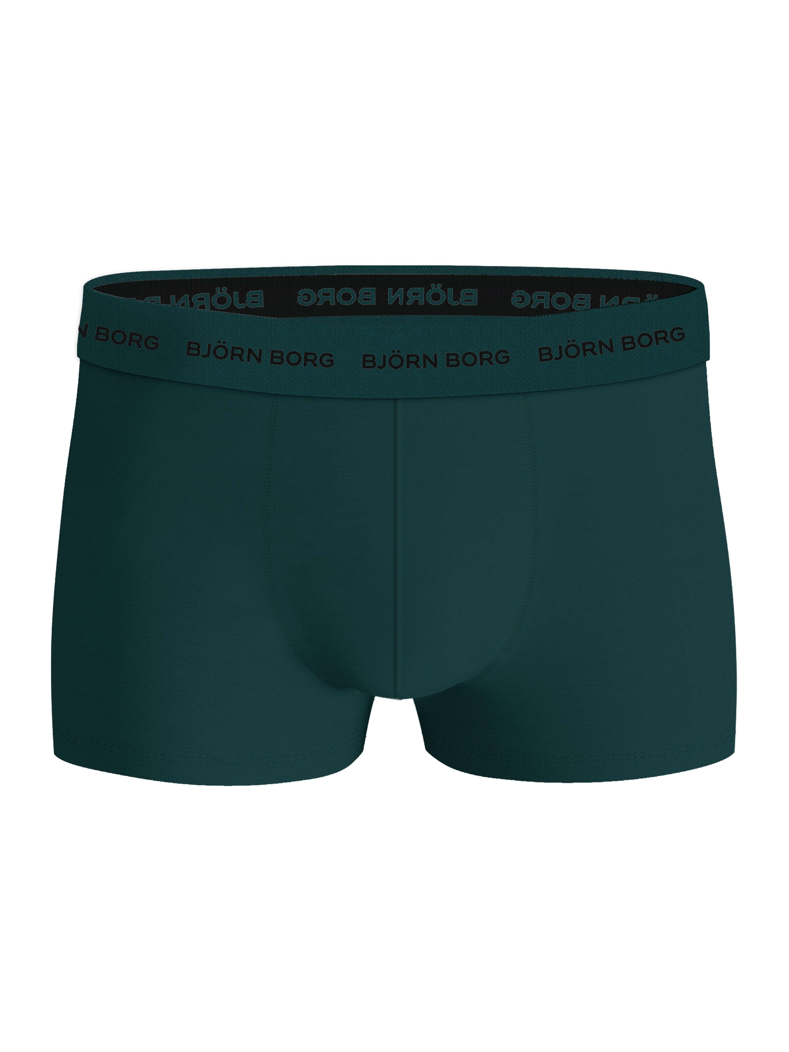 Björn Borg Cotton Stretch Trunks 5-pack - Black, Melange, Green, Print, Red