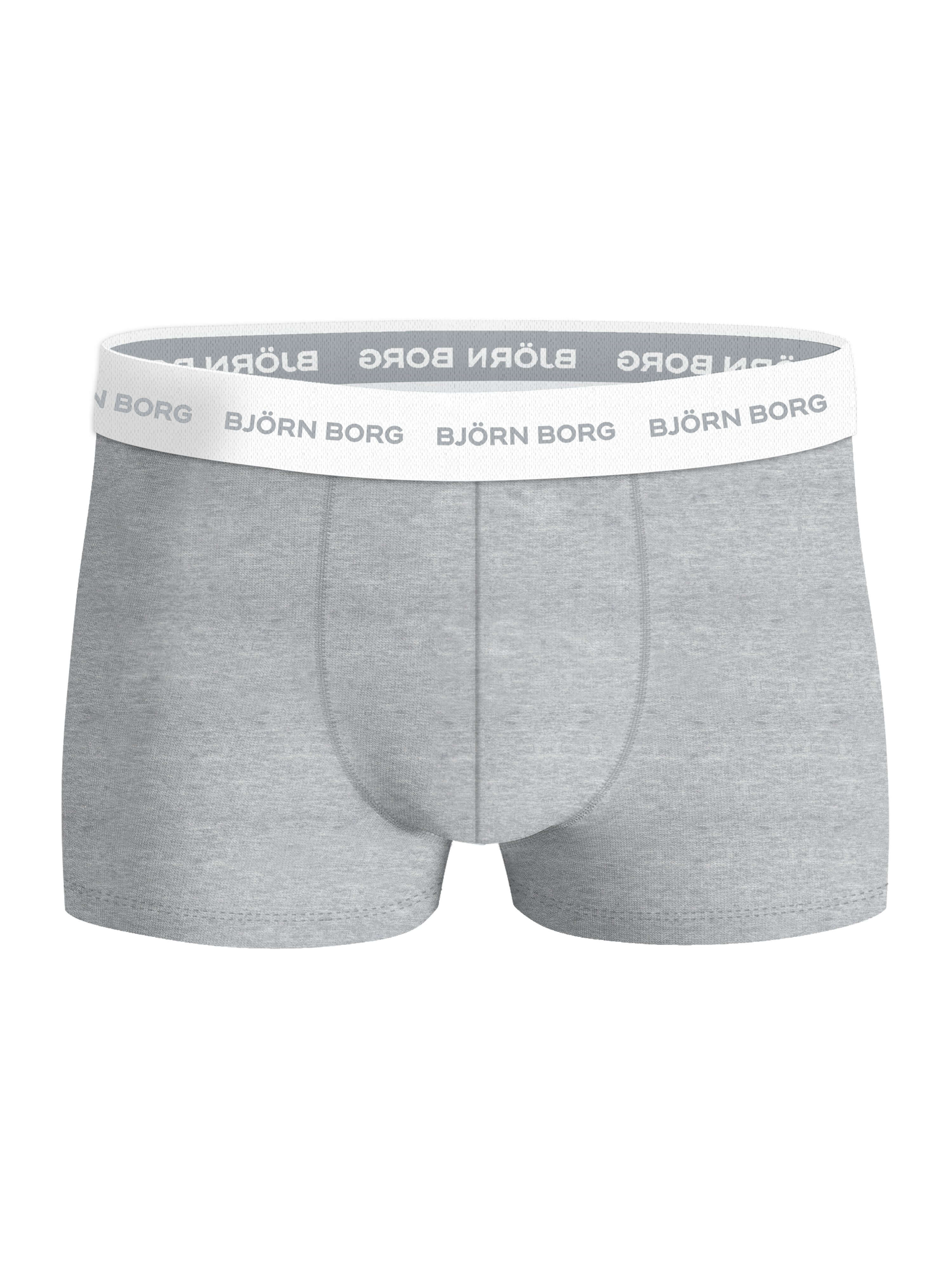 Björn Borg Cotton Stretch Trunks 5-pack - Black, Melange, Green, Print, Red