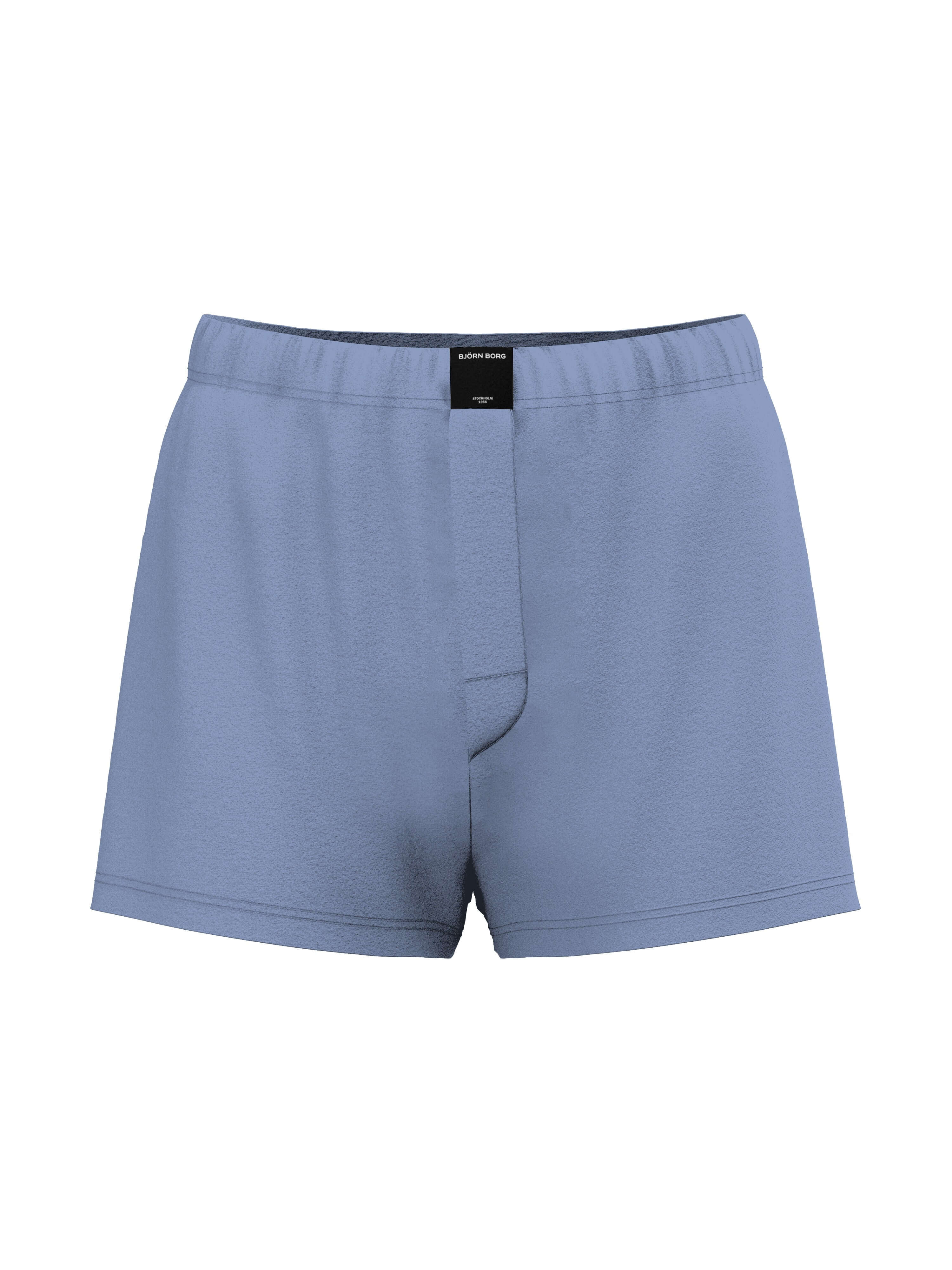 Björn Borg Cotton Stretch Jersey Boxer Shorts 3-pack - Black, Blue, Print