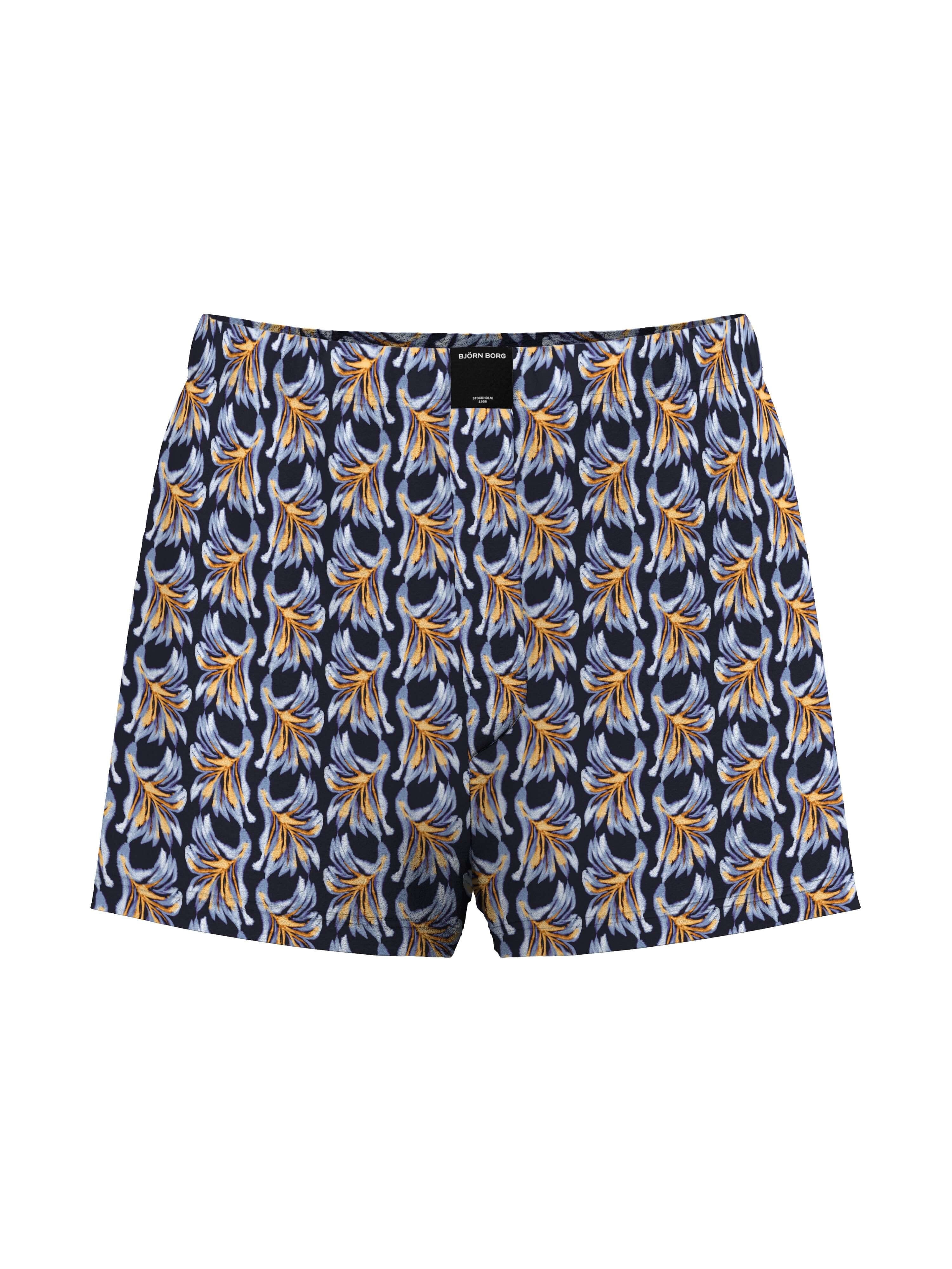 Björn Borg Cotton Stretch Jersey Boxer Shorts 3-pack - Black, Blue, Print