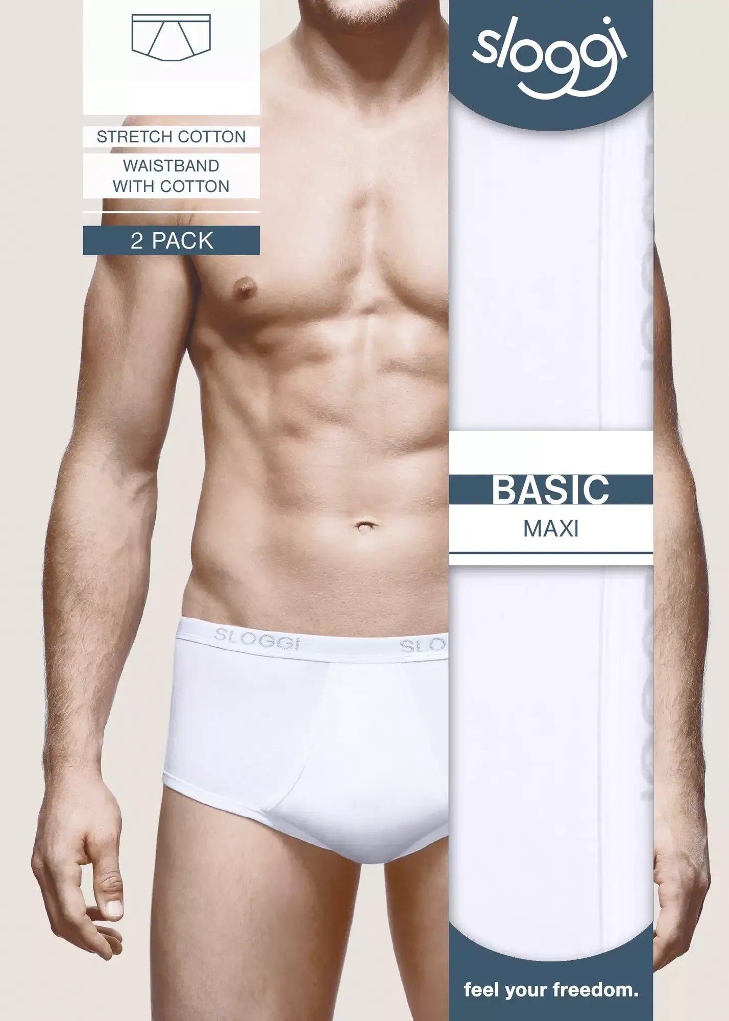 Sloggi Men Basic Maxi 2-Pack – White, Briefs