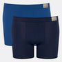 Sloggi Men's 2 Pack Go Natural Boxer Shorts - Blue
