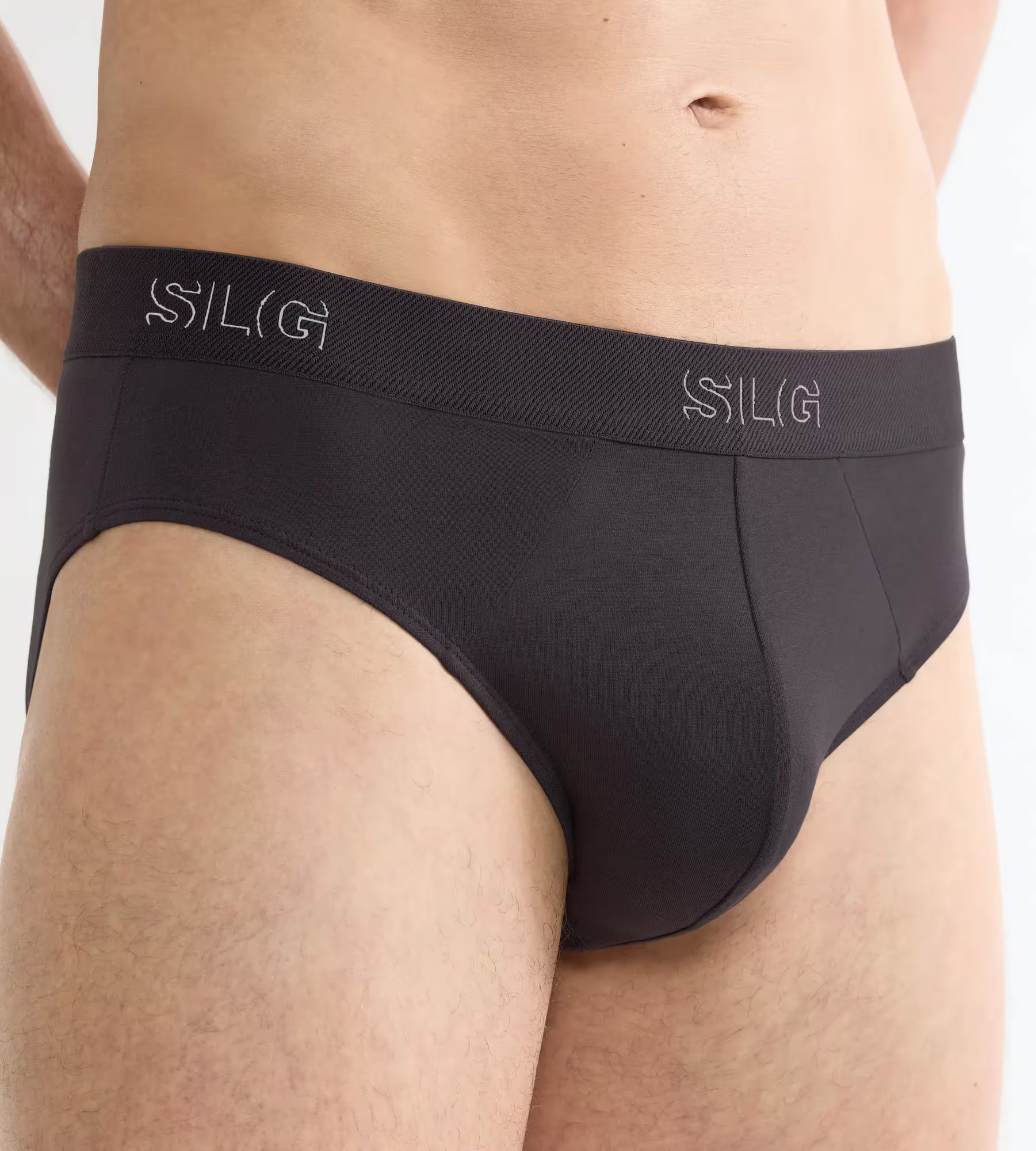 Sloggi Men’s SLG Midi Briefs 2 Pack – Organic Cotton – Charcoal