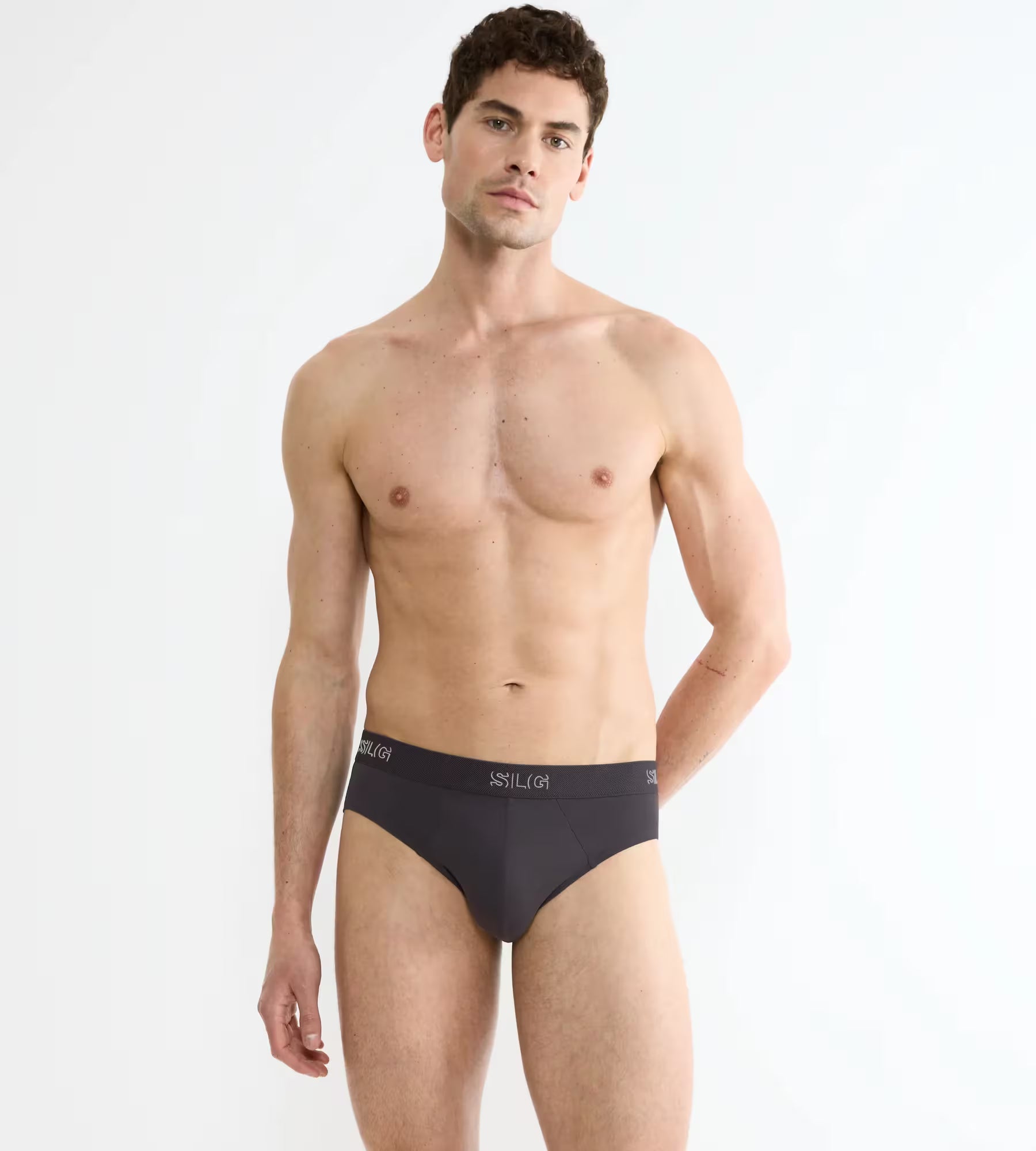 Sloggi Men’s SLG Midi Briefs 2 Pack – Organic Cotton – Charcoal