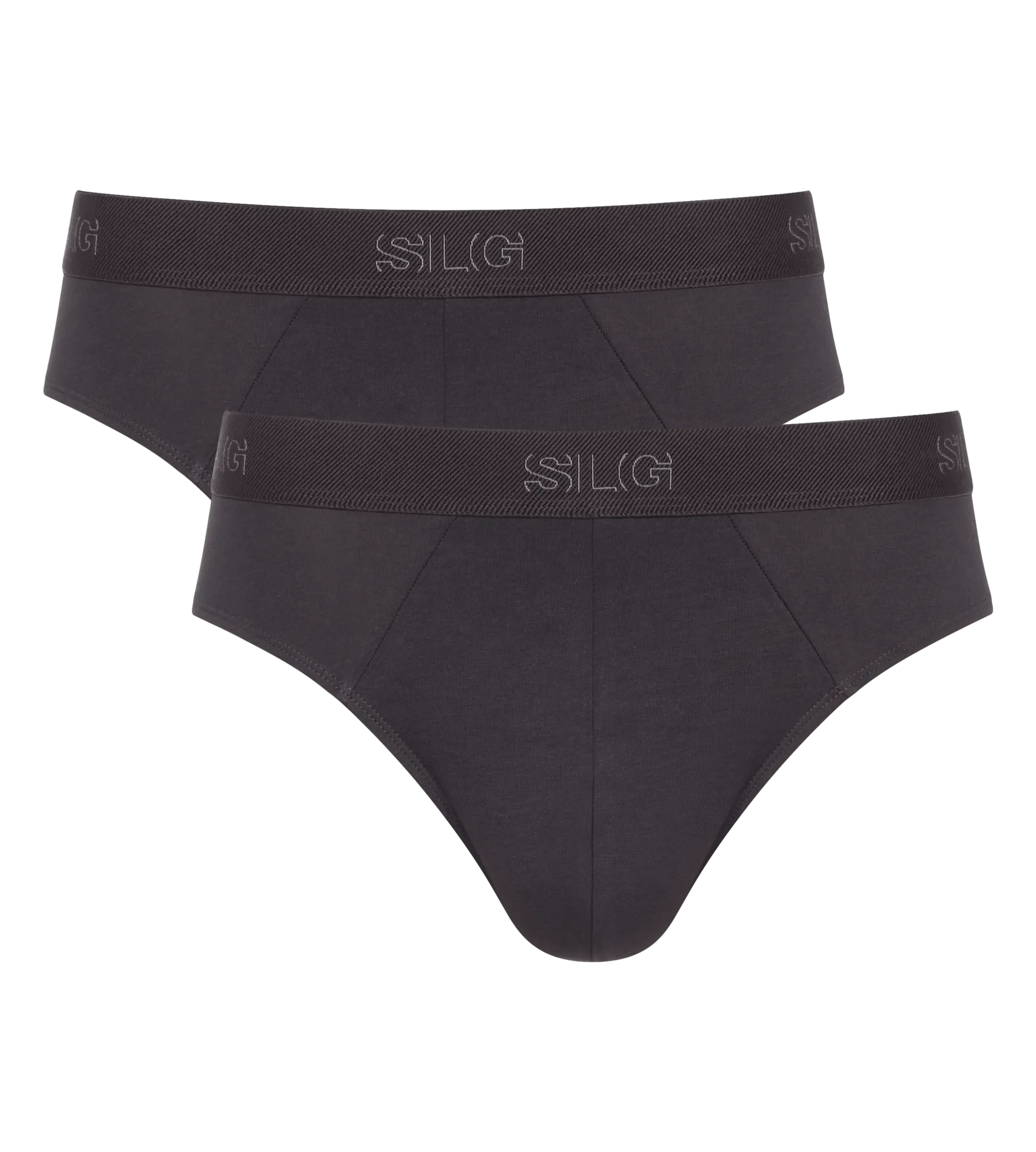 Sloggi Men’s SLG Midi Briefs 2 Pack – Organic Cotton – Charcoal