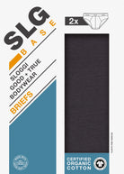 Sloggi Men’s SLG Midi Briefs 2 Pack – Organic Cotton – Charcoal