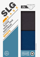 Sloggi Men’s SLG Midi Briefs 2 Pack – Organic Cotton, Blue / Charcoal