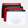 Emporio Armani 3 Pack Stretch Cotton Trunks - Red/Black/White  Underwear