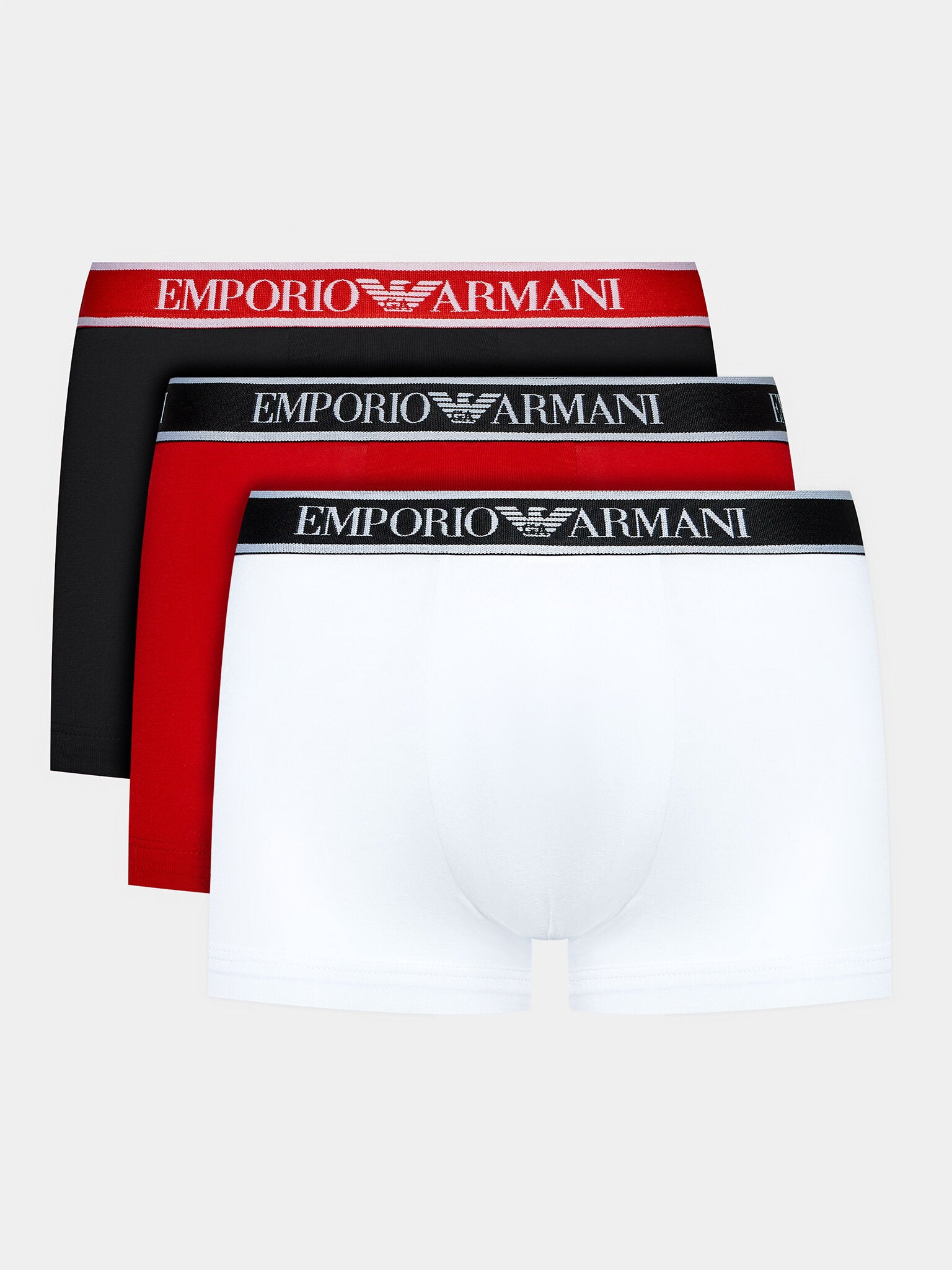 Emporio Armani 3 Pack Stretch Cotton Trunks - Red/Black/White Underwear