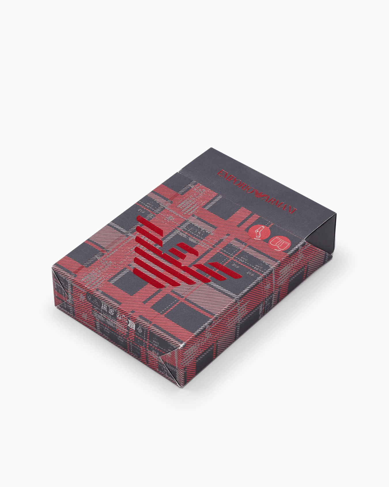 Emporio Armani Underwear Gift Set – Navy/Tartan Trunks & Socks