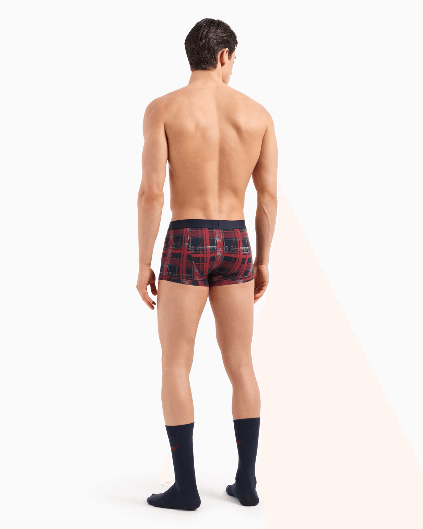 Emporio Armani Underwear Gift Set – Navy/Tartan Trunks & Socks