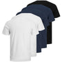 Jack & Jones 5 Pack JJEORGANIC 100% Cotton Crew Neck T-Shirts - White/Navy/Black