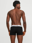 Jack & Jones Jacsolid Trunks 5 Pack Cotton Stretch Boxers - Black (Black and white wb)