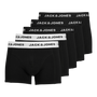 Jack & Jones Jacsolid Trunks 5 Pack Cotton Stretch Boxers -  Black (Black and white wb)