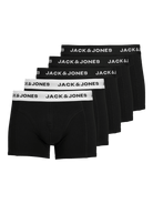 Jack & Jones Jacsolid Trunks 5 Pack Cotton Stretch Boxers - Black (Black and white wb)