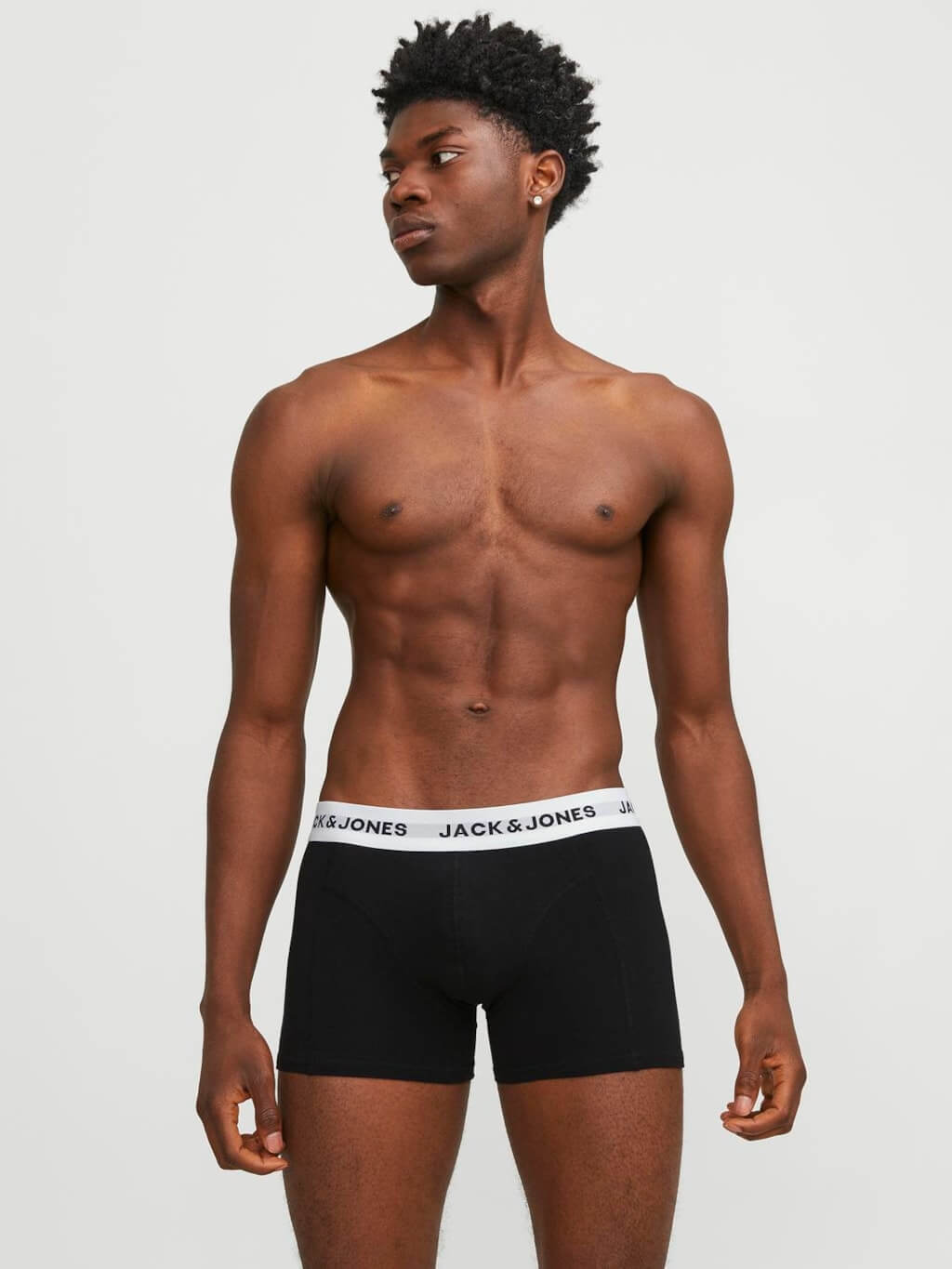 Jack & Jones Jacsolid Trunks 5 Pack Cotton Stretch Boxers - Black (Black and white wb)