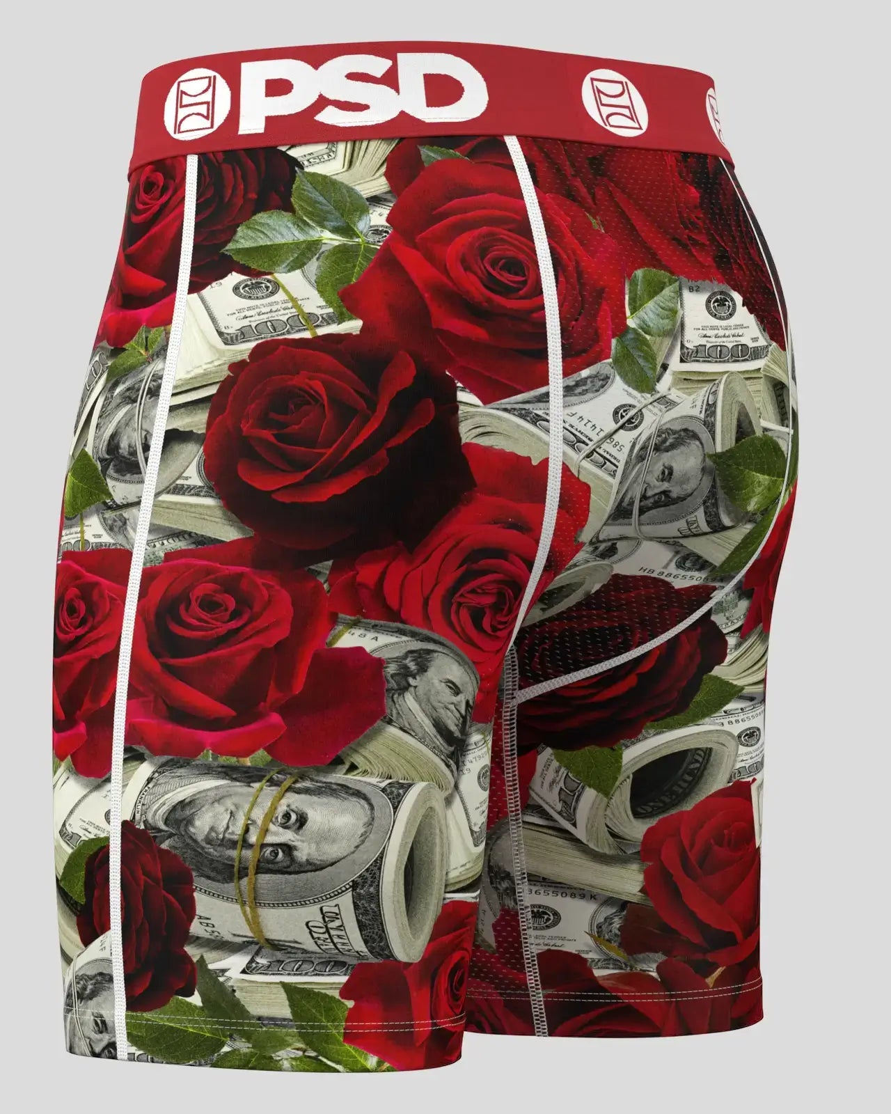 PSD Stacks and Roses 7" Boxer Briefs Breathable MicroMesh Stretch Fit