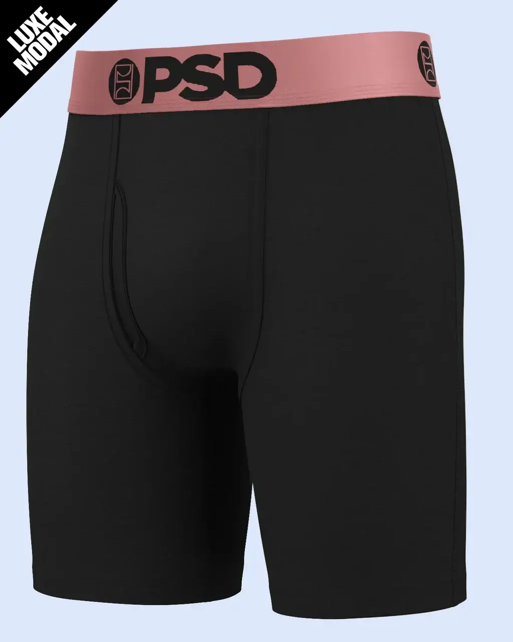 PSD Luxe Modal 7" Boxer Briefs – Black Rose Gold, Breathable Stretch Comfort