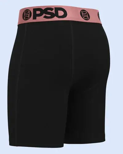 PSD Luxe Modal 7" Boxer Briefs – Black Rose Gold, Breathable Stretch Comfort