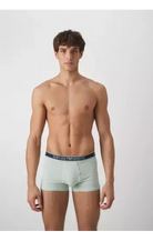 Emporio Armani 3 Pack Low Rise Trunks with core logo - Navy/Lavender/Mint