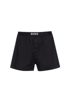 Boss 2 Pack Woven Boxers / Pyjama Shorts - Black-Stripes