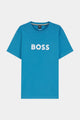 BOSS Cotton Jersey Logo T-Shirt Turquoise Blue 50491706-445 Front Product View