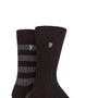 Farah Men's Bamboo BOOT Socks 2 Pack Socks (6-11 ) - Black/Charcoal