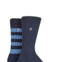 Farah Men's Bamboo BOOT Socks 2 Pack Socks (6-11 ) - Navy/Blue