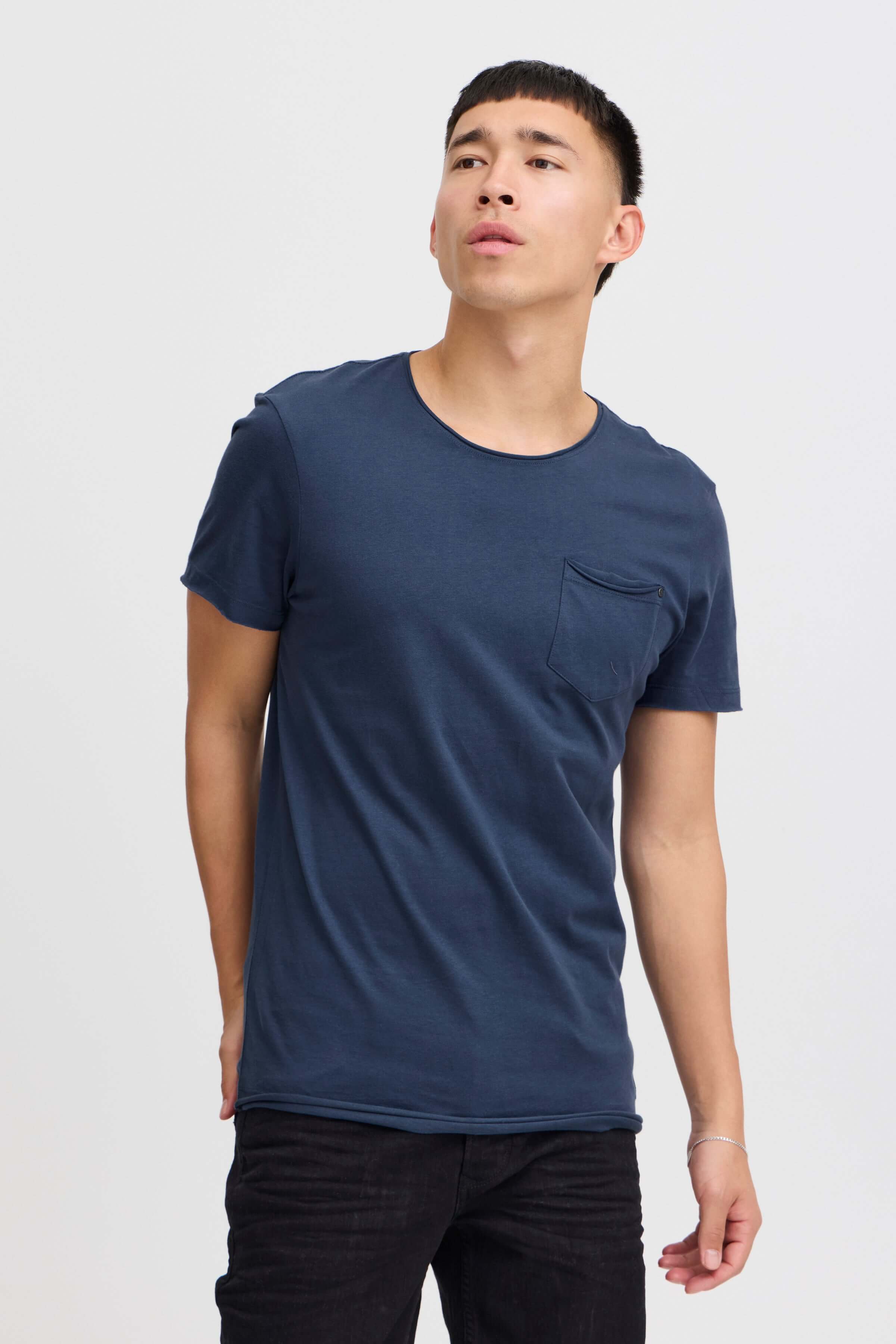 Blend BHNoel T-Shirts with Chest Pocket - 100% Cotton Jersey