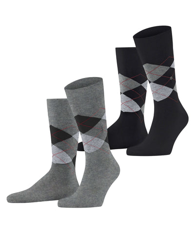 Burlington Everyday Argyle Men’s Socks 2-Pack – Classic Cotton Style