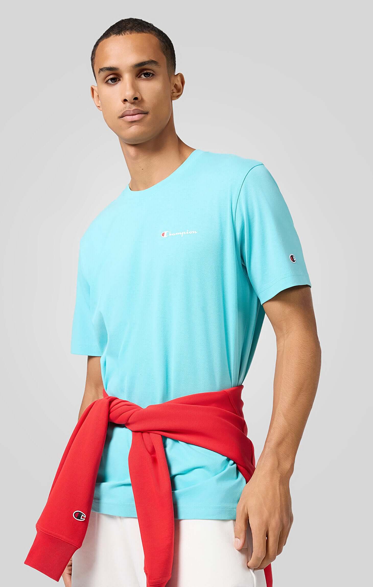 Champion Small Logo Cotton Jersey T-Shirt - Bright Blue