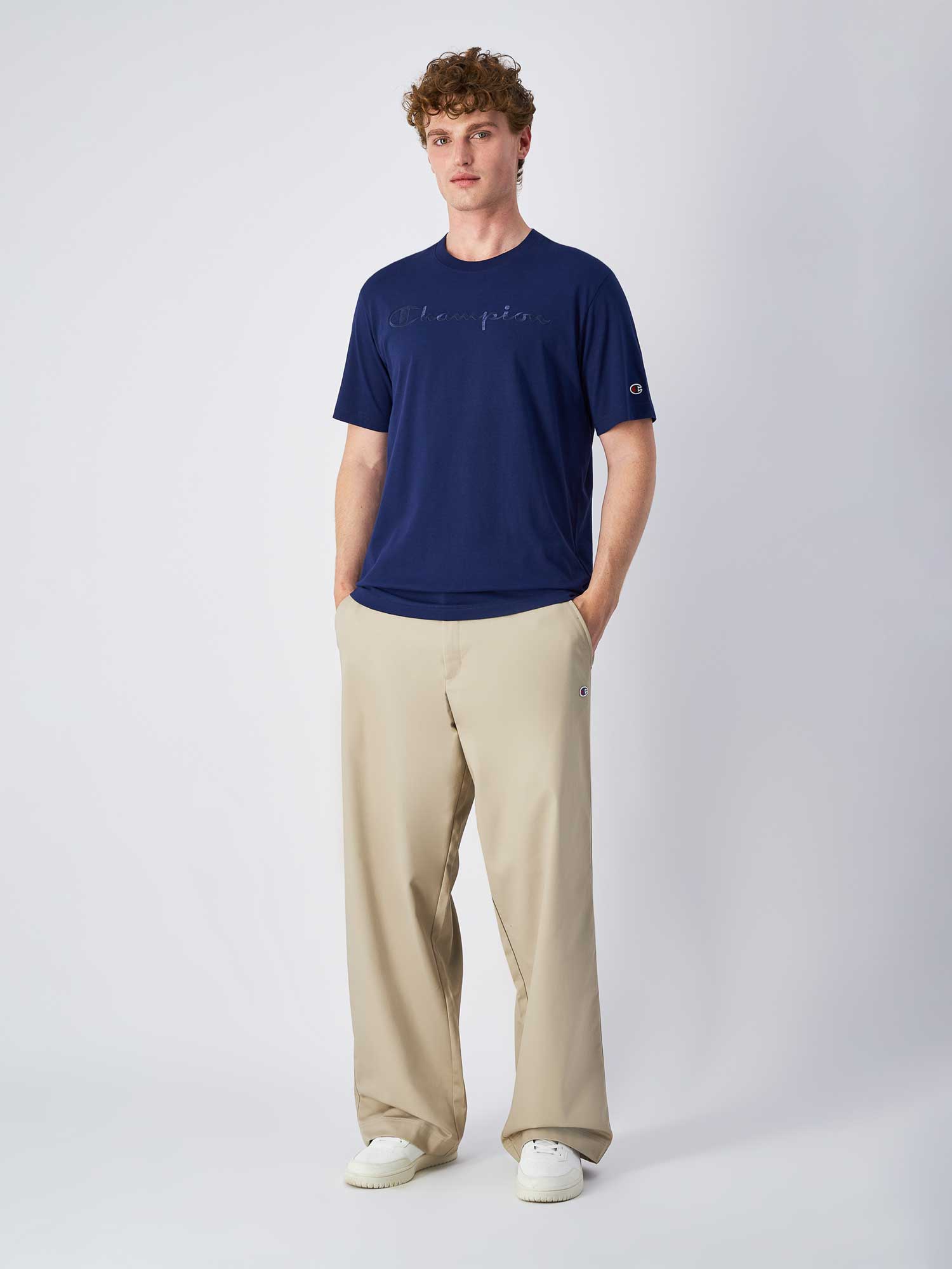 Champion Big Tonal Cotton T-Shirt - Navy