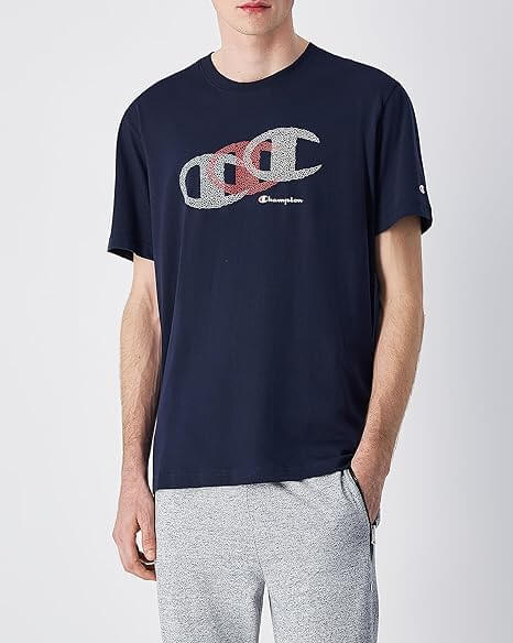 Champion Graphic T-Shirt for Men - 100% Cotton - Navy
