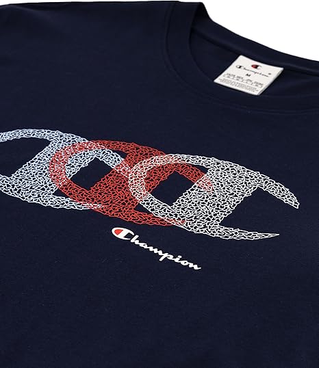 Champion Graphic T-Shirt for Men - 100% Cotton - Black