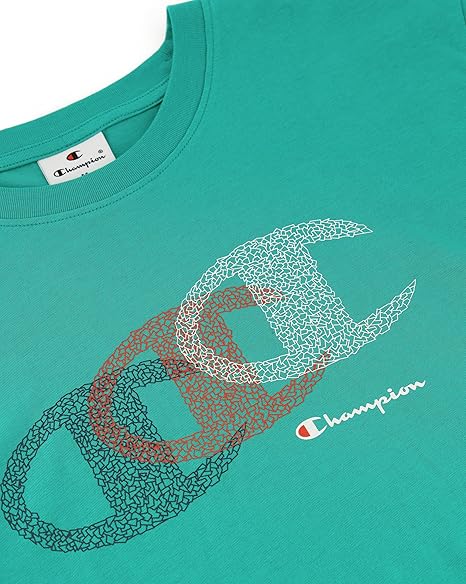 Champion Graphic T-Shirt for Men - 100% Cotton - Green