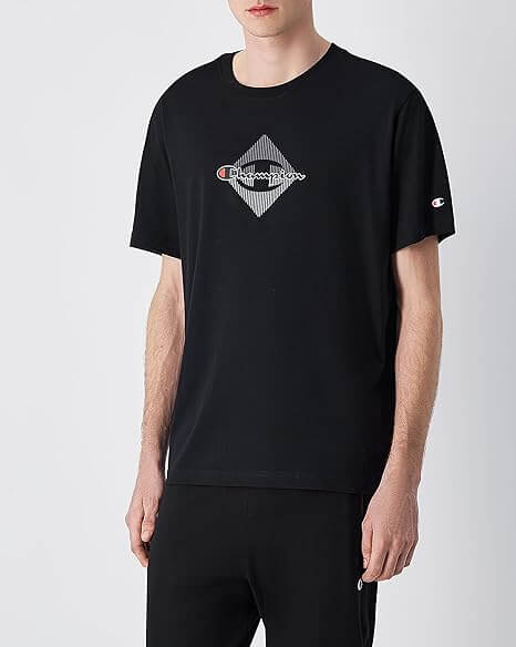 Champion Graphic T-Shirt for Men - 100% Cotton - Black