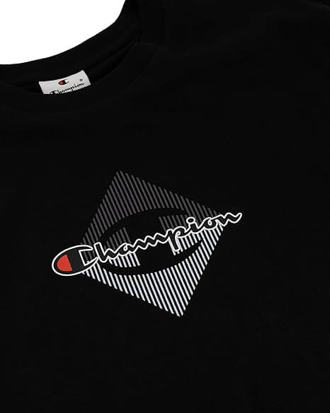 Champion Graphic T-Shirt for Men - 100% Cotton - Black