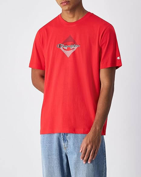 Champion Graphic T-Shirt for Men - 100% Cotton- Red
