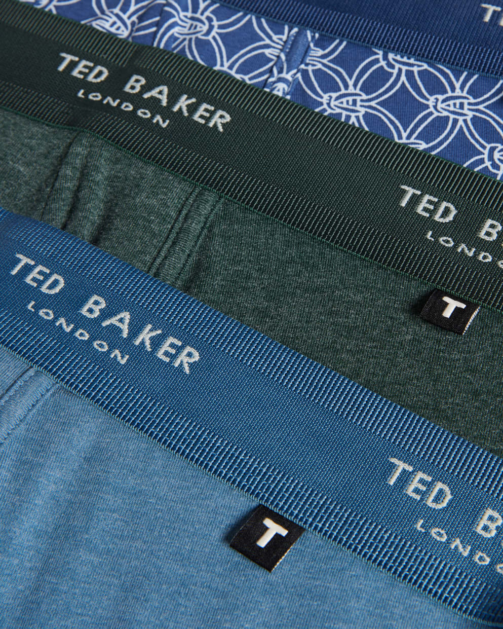 Ted Baker 3 Pack Trunks - Scarab / Teal / Rope